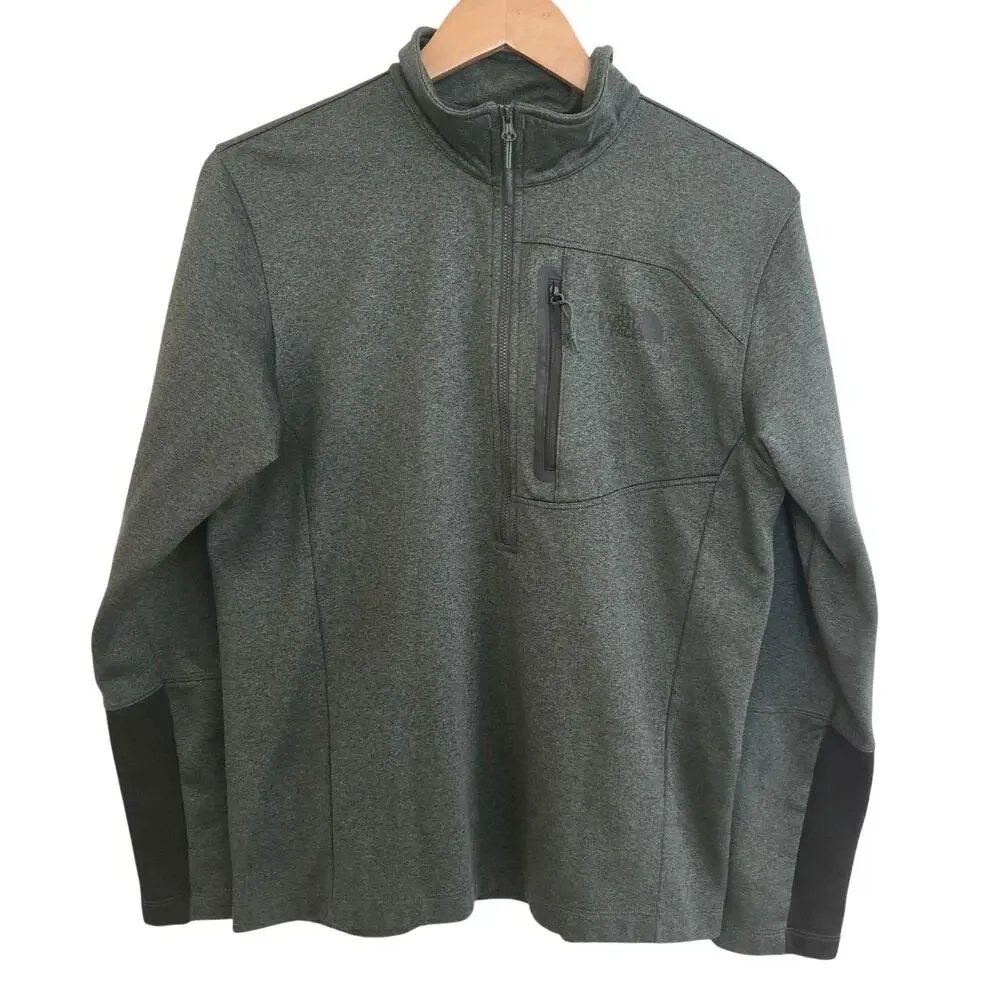 The North Face Olive Green Quarter Zip Fleece Pullover Men's M